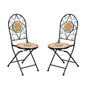 Artisasset Ceramic Inlaid Maple Leaf Shape Mosaic Table And Chair Set - 2 Chair （only chair）