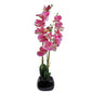 70cm Artificial Orchid Light Pink with Black Ceramic Planter